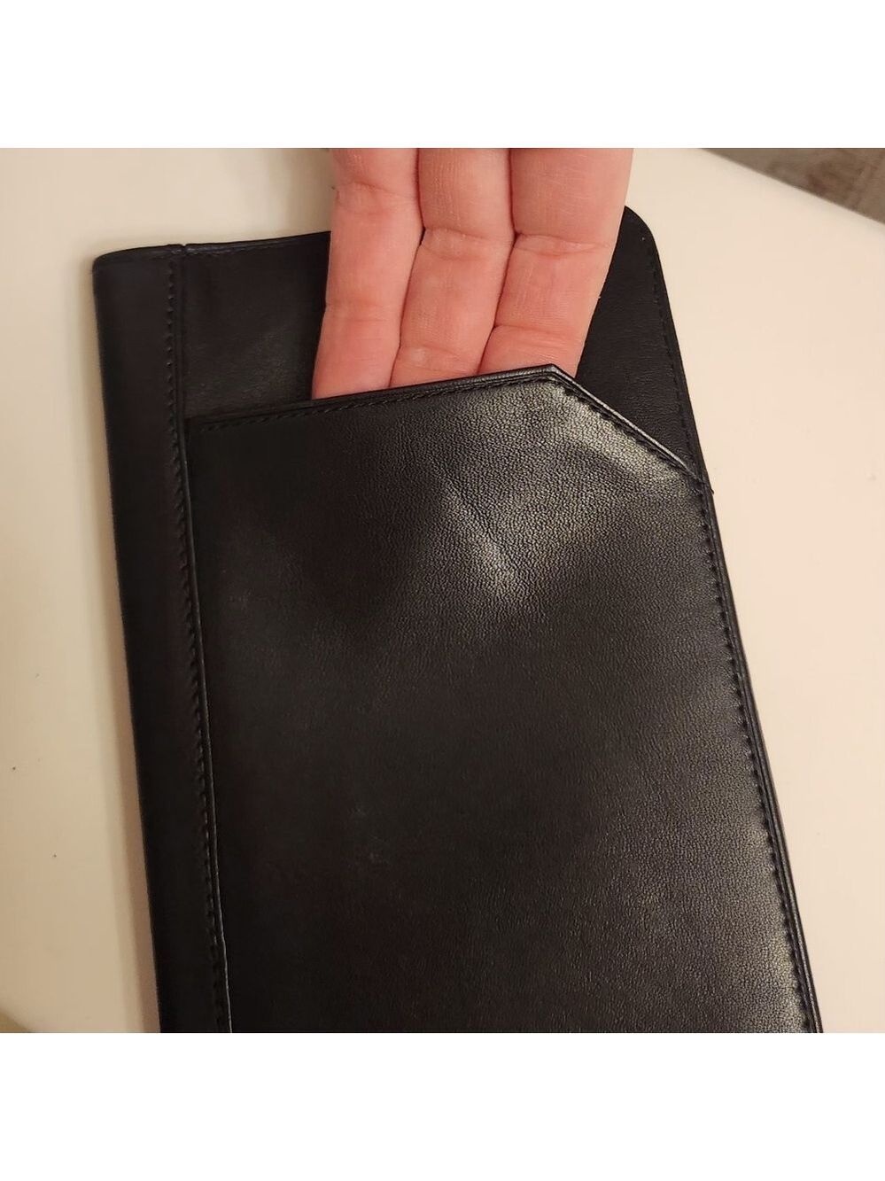El Portal Black Leather  Travel Wallet Organizer Checkbook Passport Credit Cards - Picture 3 of 13